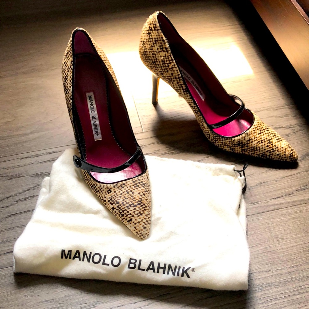 Authentic Vintage Manola Blahnik Size 38 Pony Hai… - image 1